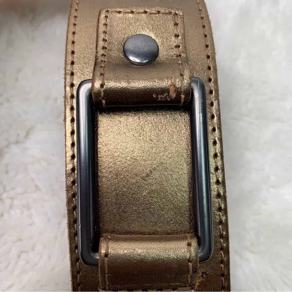 J.Jill Women's Genuine Leather Gold Belt Size Small